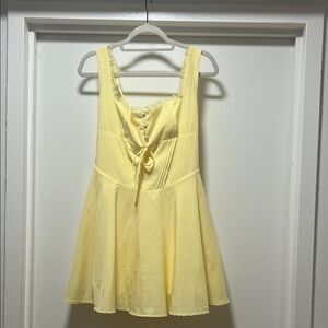 Fashion Nova Pale Yellow Corset Mini Dress